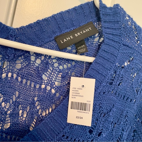 NWT Plus Size Lane Bryant Crochet Knit Sweater Royal Blue, 22W/24W, Beach Vacay - Picture 9 of 10